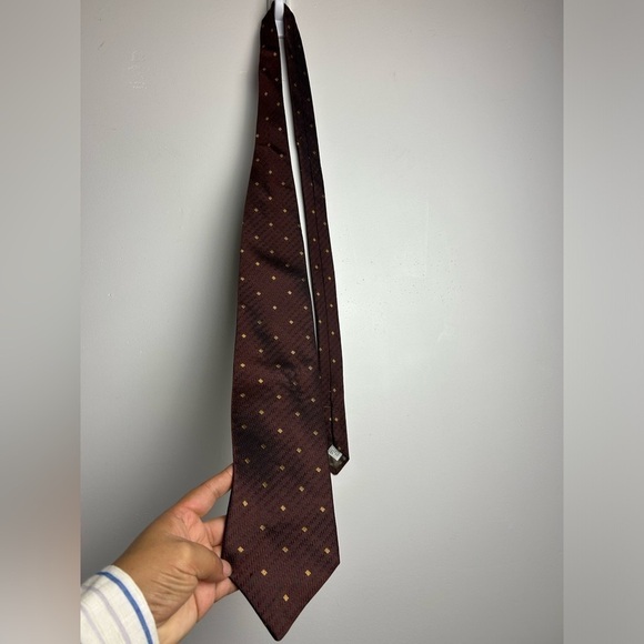 VTG Y2K Kalvin Klein Collection 100% Silk Brown Mens Boho Formal Work wear Tie - Picture 1 of 10
